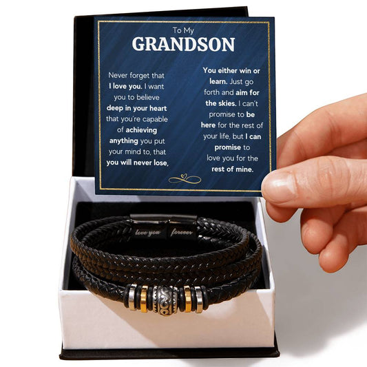 Glöm aldrig. Älskar dig för alltid (Till mitt barnbarn) – Armband