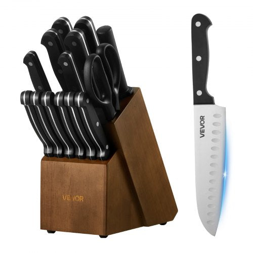 Knivset med Block och Slipare, 15 Delar
